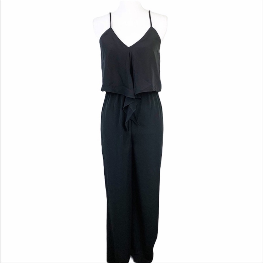 The Vanity Room Black Sleeveless Jumpsuit Ruffled